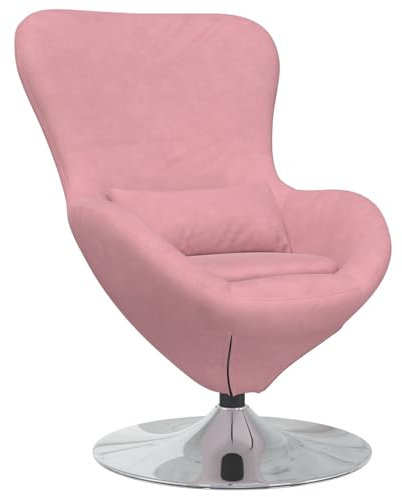 vidaXL Poltrona a uovo in velluto rosa di, girevole e moderna. Perfetta per il soggiorno, è comoda ed elegante, ideale per un lounge contemporaneo. Arredamento ergonomico e chic.