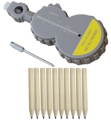 Junterone 2,0 M Langes Maßband, Zirkel, Geometrie-Werkzeug mit 10 Bleistiften, Drehbares Maßband, Balkenkompass, Zeichenwerkzeug