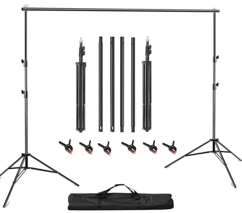 Backdrop Stand kit 10×7ft Adjustable Photo Backdrop Stand with Carrying Bag Background Stand kit Photography Background Support Frame for Video, Studio,Wedding,Parties,Photoshoot