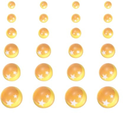 PATIKIL 24Pcs Moon Cabochon Eyes, 4/5/6/8/10/12mm Glass Star Cabochon Doll Craft Eye for Doll Making Clay Crochet Animals Handicrafts DIY, Yellow
