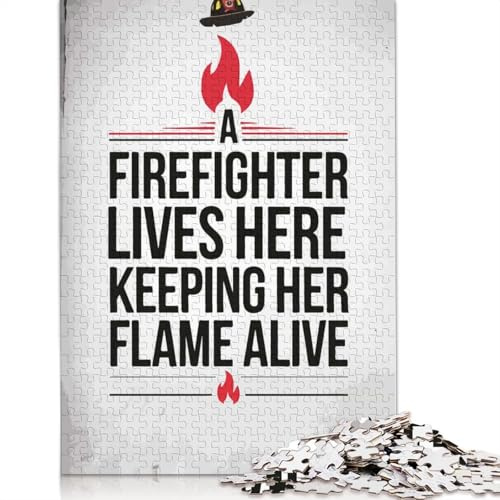 500-teiliges Feuerwehr-Puzzle für Erwachsene, Holzpuzzle, Denkspiel für Kinder, 500 Teile (52 x 38 cm)