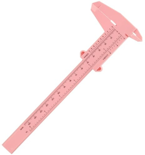 Regla de Medición de Cejas de Plástico Rosa 150mm para Maquillaje | Calibrador Portátil, Lectura Precisa y Ligera, Uso Seguro Piel, Adecuado para Iniciación