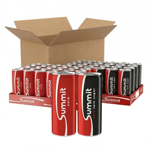 Summit Mixed Box | 48 x 250 ml Dosen | 24x Cola + 24x Cola Zero Sugar | inkl. 12,00 € Einwegpfand