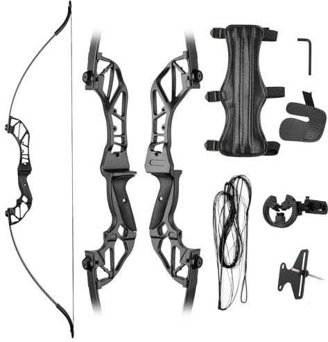 Takedown Recurve Bogen für Anfänger, Metallbogen für Outdoor-Bogenschießen, Einfache Montage und Transport, Komplett-Set für Einsteiger (Bogen-Set ohne Pfeile, 40, Pfund)