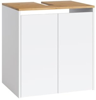 Vicco Waschbeckenunterschrank Viktor, Weiß/Artisan, 60.2 x 65 cm | mit Siphonausschnitt und höhenverstellbarem Einlegeboden