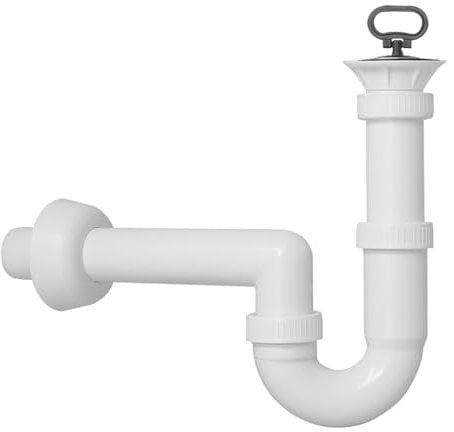 Schläfer 4618105 | Kit di Scarico con Sifone per Lavello Universale G 1 1/2 e Piletta con Tappo per Lavabo, Lavatoio, Lavanderia, Raccordo Tubo Scarico a parete da 40mm
