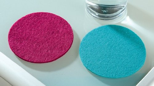 GILDE Filz Untersetzer rund, 8er Set, 4 x Magenta 4 x Mint Filzuntersetzer waschbar