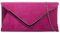 Purple Possum Pink Envelope Clutch Bag Cerise Faux Suede Women's Fuchsia Shoulder Bag Prom Wedding Handbag