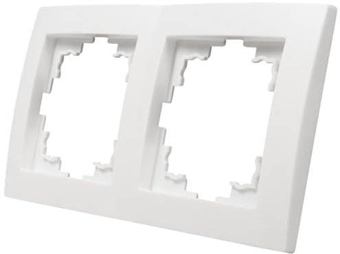 McPower Marco de 2 módulos | Flair | Doble marco para enchufes e interruptores, 152 x 81x 10mm blanco mate