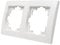 McPower Marco de 2 módulos | Flair | Doble marco para enchufes e interruptores, 152 x 81x 10mm blanco mate