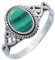 mantraroma Damen Ring 925 Silber Malachit Edelstein grün ausgefallen verspielt