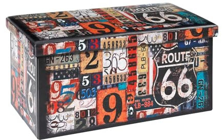 Bonlife Sgabello Basso Tavolino Contenitore da Salotto Poggia Piedi per Divano Pouf Pieghevole Divano Ecopelle Baule Tavolino 76x38x38cm Multicolore