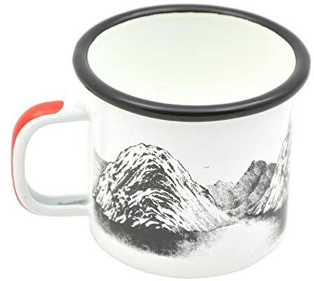 A.Blöchl Tasse Emaillle mit hochwertigem Outdoordesign (Weiß/450 ml)