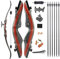 AMEYXGS Takedown Recurve Bogen und Pfeil Set 62 Zoll Bogenschießen Jagdbogen für Jugendliche und Erwachsene 20-50lbs Traditionell Holzbogen Longbogen mit (Bogen-Set 1, 30 Lbs)