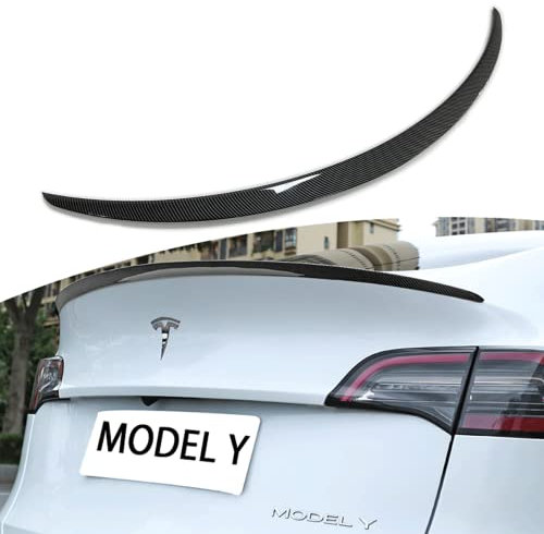 AOSKonology für Tesla Model Y Spoilerflügel OEM Stil ABS Kohlefaser Muster für 2020–2023 Tesla Model Y Heckspoiler Lippe Schwanz Flügel Kofferraum Deckel (OEM-Spoiler,Karbonfaser)