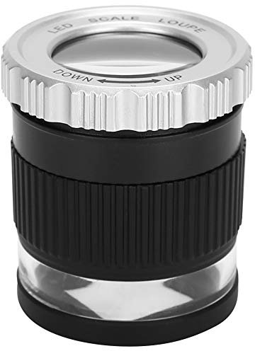 30X Lupenlupe, Optische Lupe Zylindrische Skala Schmucklupe mit LED Leuchten UV Lampe für Schmuck Textil Optische Währung Münzen Briefmarken Leiterplatte Edelsteine