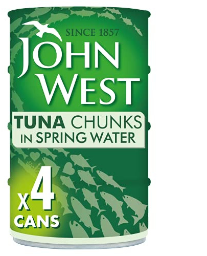 John West Tuna Chunks In Spring Water, 4 x 145 g, Pack of 12