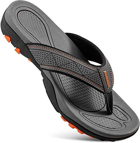 HAOLIRA Men's Surfing Flip Flop Sandals Summer Holiday Beach Sports Sandals Suitable for Indoor and Outdoor,Comfort Casual Thong Sandals(NA 1 Dark gray 44/10UK)