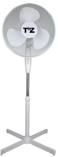 TILZ GEAR Pedestal Standing Fan - 16 Inch 3 Speed Tall Cooling Floor Fan With Adjustable Height - Electric Oscillating Base Quiet Operation - Ideal For Home Office Bedroom White (White)