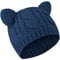 SATINIOR Niedliche Katzenohren-Beanie-Mütze, Katzen-Strickmütze, Winter-Zopfmuster für Damen, Blau, Medium