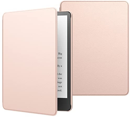 MoKo Coque de Protection Compatible avec 6,8 Pouces Kindle Paperwhite 11e Gén (Modèle 2021), Étui Pliable pour Kindle Paperwhite Édition Signature Tablette, Auto Réveil/Veille, Rose Doré