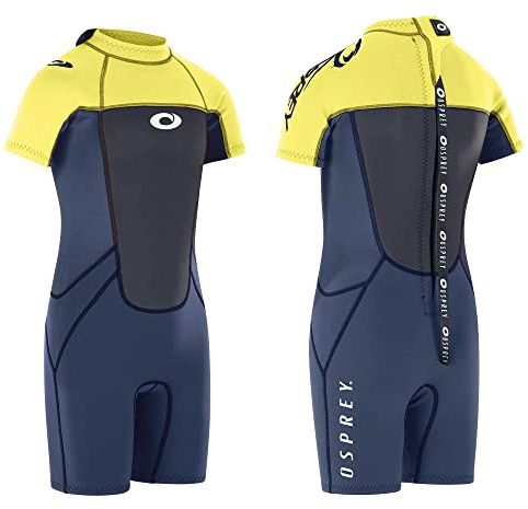 Osprey Origin Combinaison de plongée Courte de 3 mm en néoprène pour Enfants, garçons et Filles, Jaune, Taille M