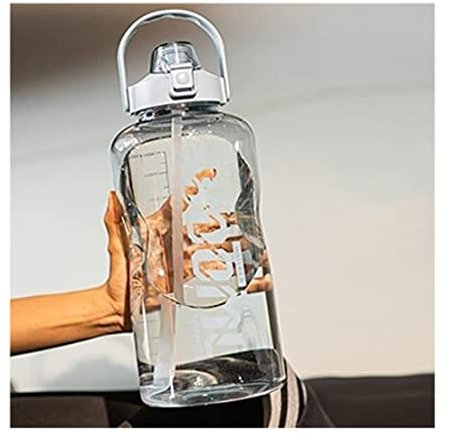 Bouteille Sport Gourde Eau Bouteille d'eau De Grande Capacité 1.5L 2.0L 3.8L avec Poignée Bouteilles De Gymnastique en Plein Air Fitness Sports sans BPA Mignon Cruche Flacon Transparent Bouteille Eau