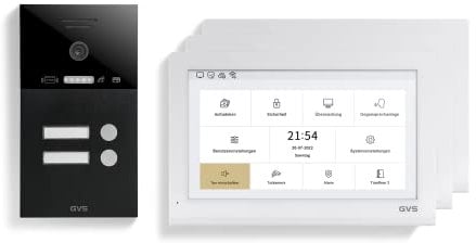 GVS - 2-Familienhaus IP Video Türsprechanlage AVS5441U - Mit 3x10 Zoll Monitor, App, HD-Kamera & Türöffner Funktion (RFID) - Türklingel Sprechanlage Gegensprechanlage