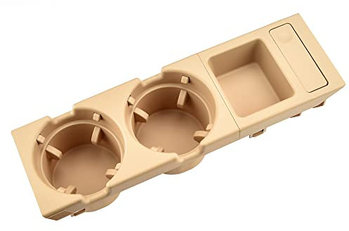 QKLsudua Getränkehalter vorne Mittelkonsole Getränkehalter Getränkeflaschenhalter Kompatibel mit B-MW E46 3er Serie 51168217953 1998-2005 Beige