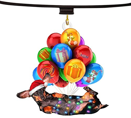 Weihnachtsbaum-Anhänger - Dackel Weihnachtsschmuck - Dackel Weihnachten Urlaub Anhänger Handwerk - Lustiger Hund Weihnachtsbaumschmuck - Acryl Weihnachtsschmuck Wand Tür Home Decor Hängende Ornament