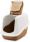 Inodoro moderno para gatos Nestor blanco y marrón, 56 x 39 x 38,5 cm