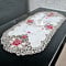Lioaeust Spitzentischdecke, ovale Spitze, bestickt, Blumenmuster, kleine Tischdecke, Heimdekoration, 40 x 85 cm