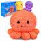 Crochetta Amigurumi Häkelset für Anfänger, Häkeltier-Kits mit Schritt-für-Schritt-Video-Tutorials, Strick-Starter-Set für Erwachsene und Kinder, Jumbo 3 Nestable Octopus Familly (40%+ Garnanteil)