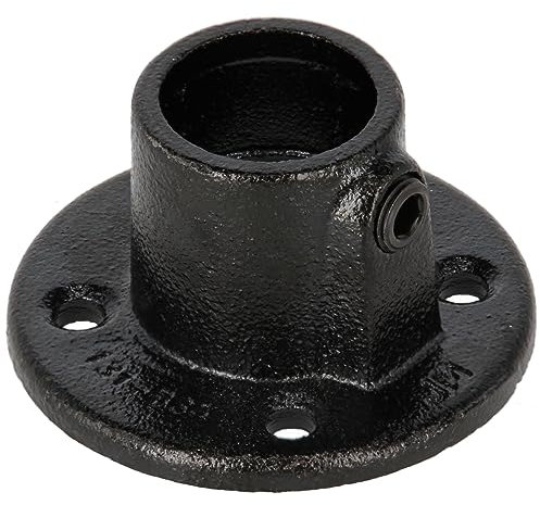 Rohrverbinder Fußplatte rund durchgehend schwarz 1 (33,7 mm) AVERDE