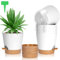 OFFCUP Maceteros Decorativos Interior con Agujeros de Drenaje, 6pcs Macetas de Riego Automático con Agujeros 20CM, Macetas Plástico con Plato, Macetas Plástico para Interior y Oficina（Blanco）