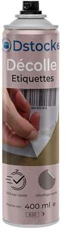 DSTOCK60 - Stacca etichette 400 ml, Spray - spray per rimuovere le etichette - rimuove etichette, colle e residui velocemente, solvente di adesivi