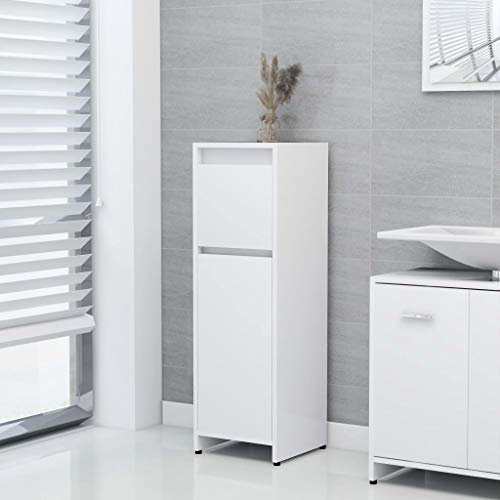 WIFESE Mobile Bagno Salvaspazio 30x30x95 cm - Armadietto, Cassettiera, Mobiletto Lavanderia, Lavandino Bianco