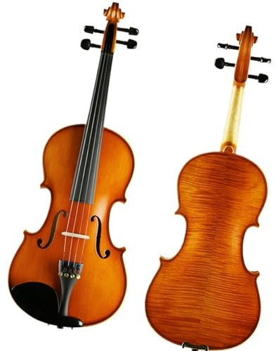 geige anfänger Handgefertigtes Saiteninstrument Aus Massivem Holz Mit Natürlichem Muster Für Anfänger Und Profis In Goldgelb (Color : 3/4)