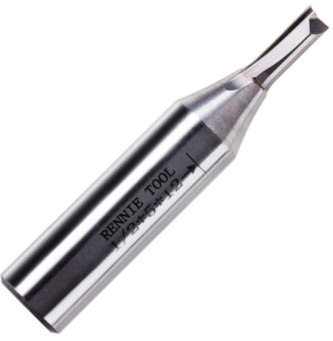 Rennie Tools - 5mm Cutting Diameter x 12mm Flute x 1/2 Shank TCT Tipped 2 Flute Straight Router Cutter Bit. Compatible With Makita Trend Festool Hikoki Dewalt Router Etc. 5mm Router Bit