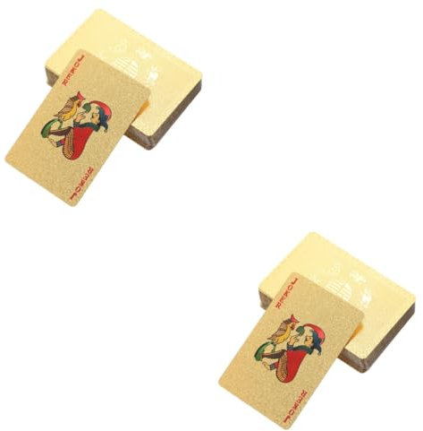 BESTonZON 2stücke wasserdichte Pokerkarten PVC Langlebige Goldene Spielkarten Für Partys Und Spieleabende Für Strand Pool Und Camping