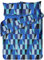 Velosso Geometric Striped Squares Bedding Duvet Cover and Pillowcase Set Non Iron Easycare Quilt Cover and Pillowcase Set (Blue, King)