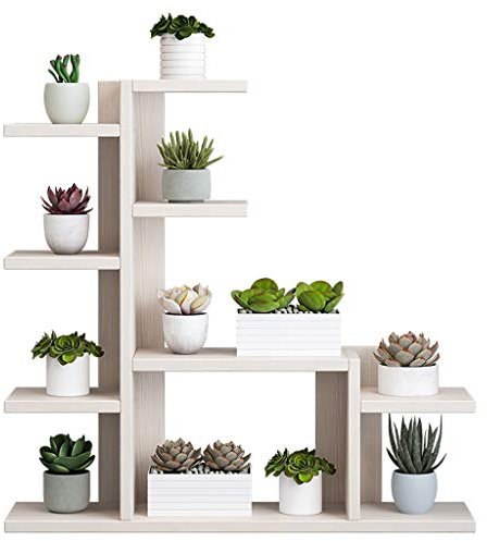 Blumenständer, mehrschichtiges Wohnzimmer-Balkonregal aus massivem Holz, bodenstehender Blumenständer aus Eisen, einfacher moderner Stil (Farbe: A)