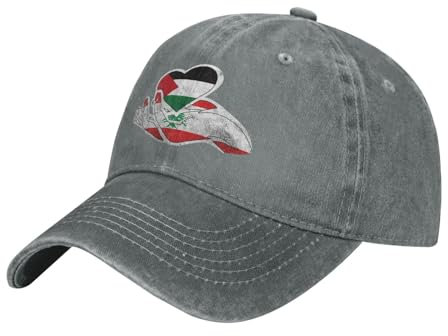 GQWJKSZ Libanon-Palästina-Flagge, libanesische palästinensische Unityheartbeat, neuartige Baseballkappe, klassische Mütze für Männer und Frauen, verstellbar
