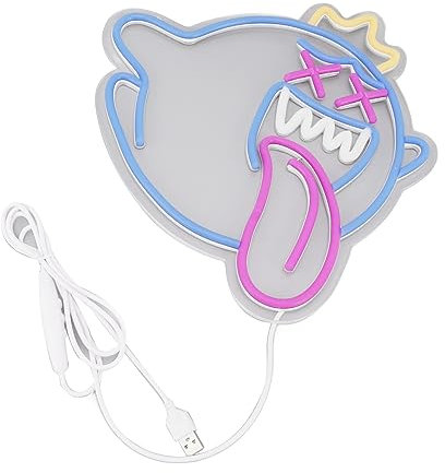 Hiraith LED-Geister-Neonschild, Dimmbare USB-Wandleuchte Spielzimmer, Schlafzimmer, Bar mit Schickem Design, Acryl-ABS-Material, Ideal Jungen, Männer, Teenager