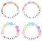 UNICRAFTALE 4 Stück Herz Armbänder Runde Perlen Stretch Armbänder Set Mit Armbändern Für Große Schwestern 4.3cm Buntes Armband Schwestern Schmuck Armband Geburtstagsgeschenke Für Frauen