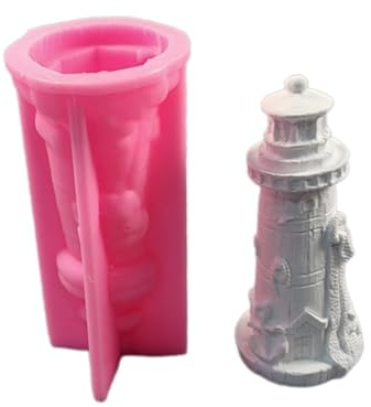 Silikonformen mit Leuchtturm-Skulptur, Epoxidharz, Basteln, Gips, Dekoration, Gips, Silikonformen für Heimdekoration