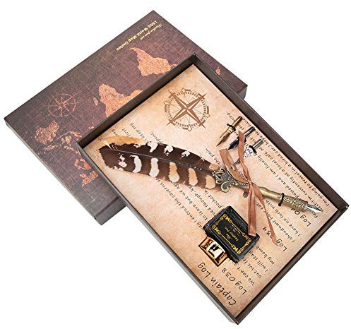 Vintage Pen Fountain Pens With Empty Ink Bottle 3 Nibs Set Stationery