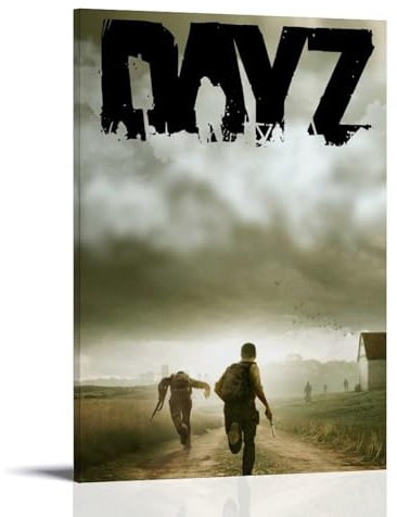 FHILTNMWC Lustiges Multiplayer-Poster DayZ Survival Vintage-Videospiel-Poster, gerahmt, Leinwand, eingebauter Holzrahmen, für Zuhause, Schlafzimmer, Garage, Art-Deco, 20 x 30 cm, Rahmenstil