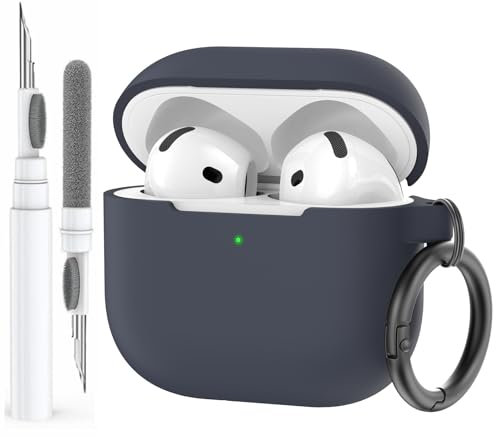 AhaStyle Coque AirPods 4 (2024) avec Kit Nettoyage Silicone Étui Protection pour AirPods 4ème Génération Anti-Rayures Housse pour Apple AirPods 4 Supportant Recharge USB-C et Recharge sans Fil
