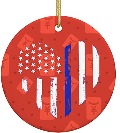 Dünne Blaue Linie Der Polizei Weihnachtsbaum Deko Weihnachtsanhänger Mit Schnur Weihnachten Deko Keramik Weihnachtsbaumschmuck